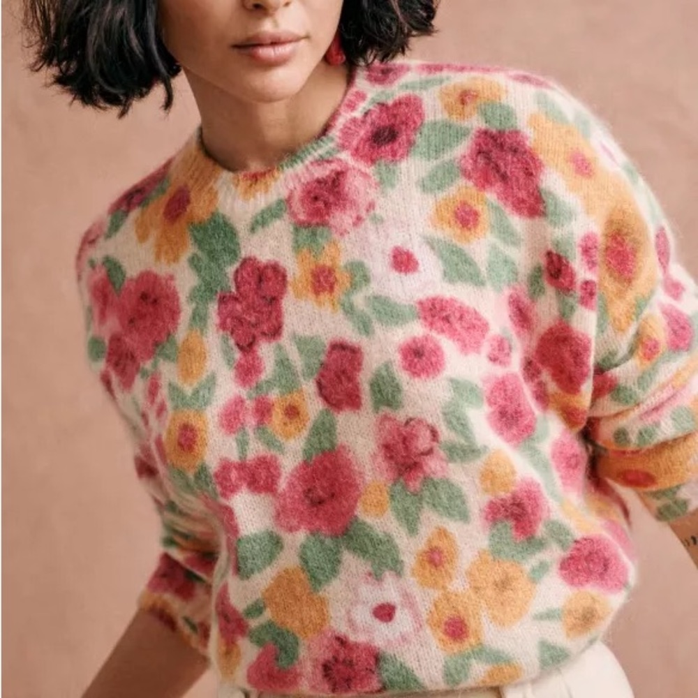 Sezane Lila Pull Sweater Floral NWT never worn XS